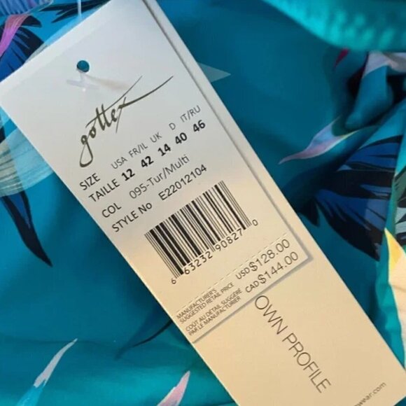 New! Profile by Gottex One Piece Paradise V-Neck Tie Front - Picture 5 of 8